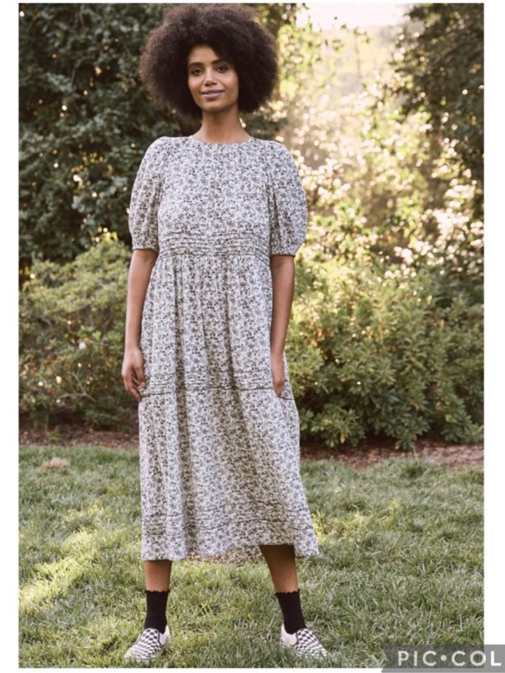 The GREAT. Dress Womens Extra Small White Songbird Meadow Floral Cottage Prairie